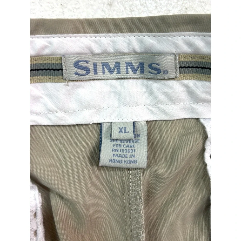 Simms XL‎ 38x34 Beige Nylon Cargo Performance Chino Pants Waffle Lined Fishing